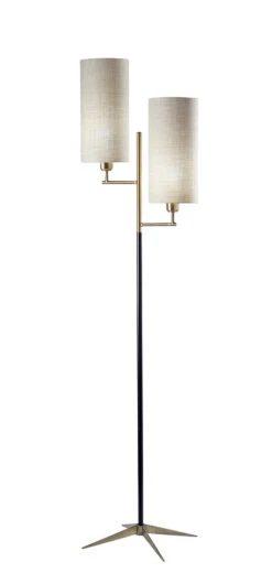 Davis 2-Light Floor Lamp In Antique Brass