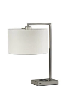 Austin Table Lamp In Brushed Steel