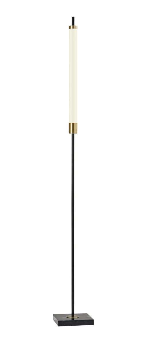 Piper LED Floor Lamp In Black Marble