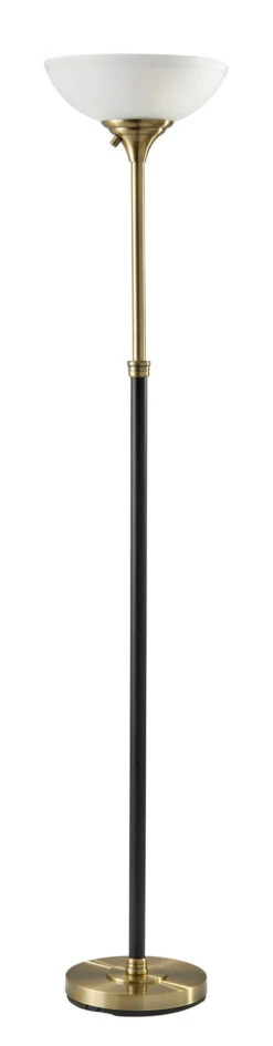 Bergen 2-Light Torchiere In Antique Brass
