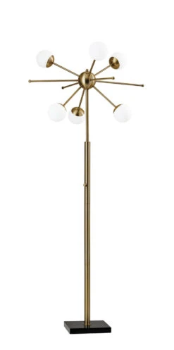 Doppler LED Floor Lamp In Black Marble