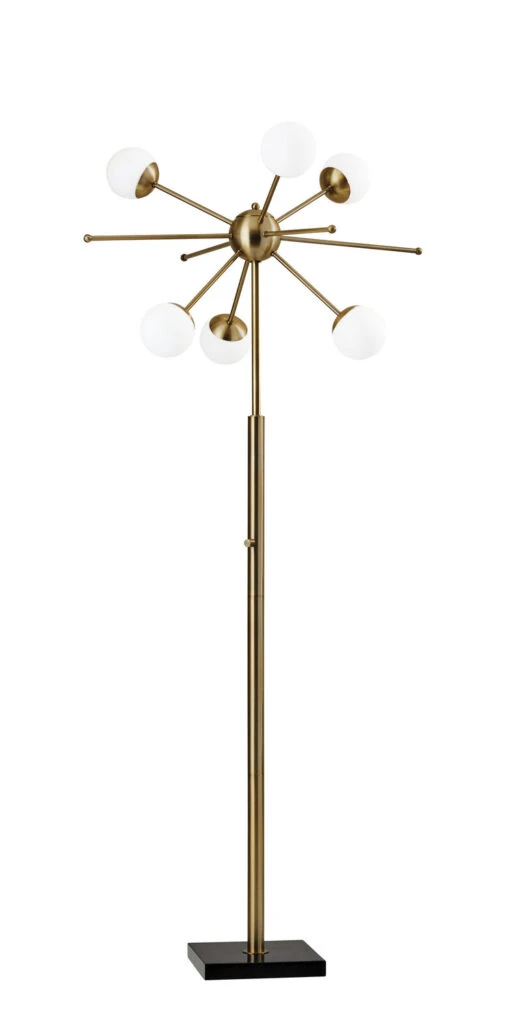 Doppler LED Floor Lamp In Black Marble