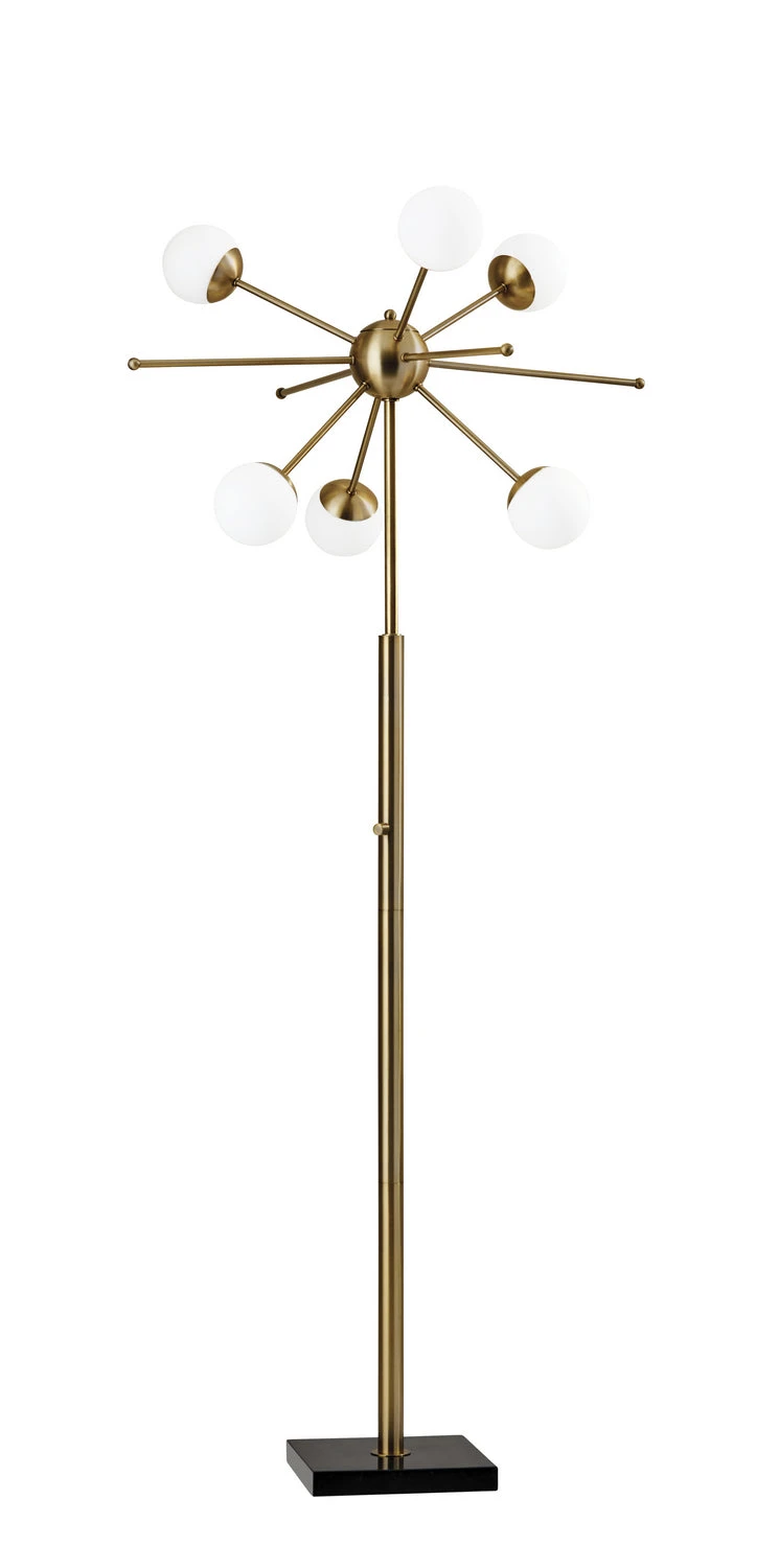 Adesso 17 Doppler LED Floor Lamp In Black Marble