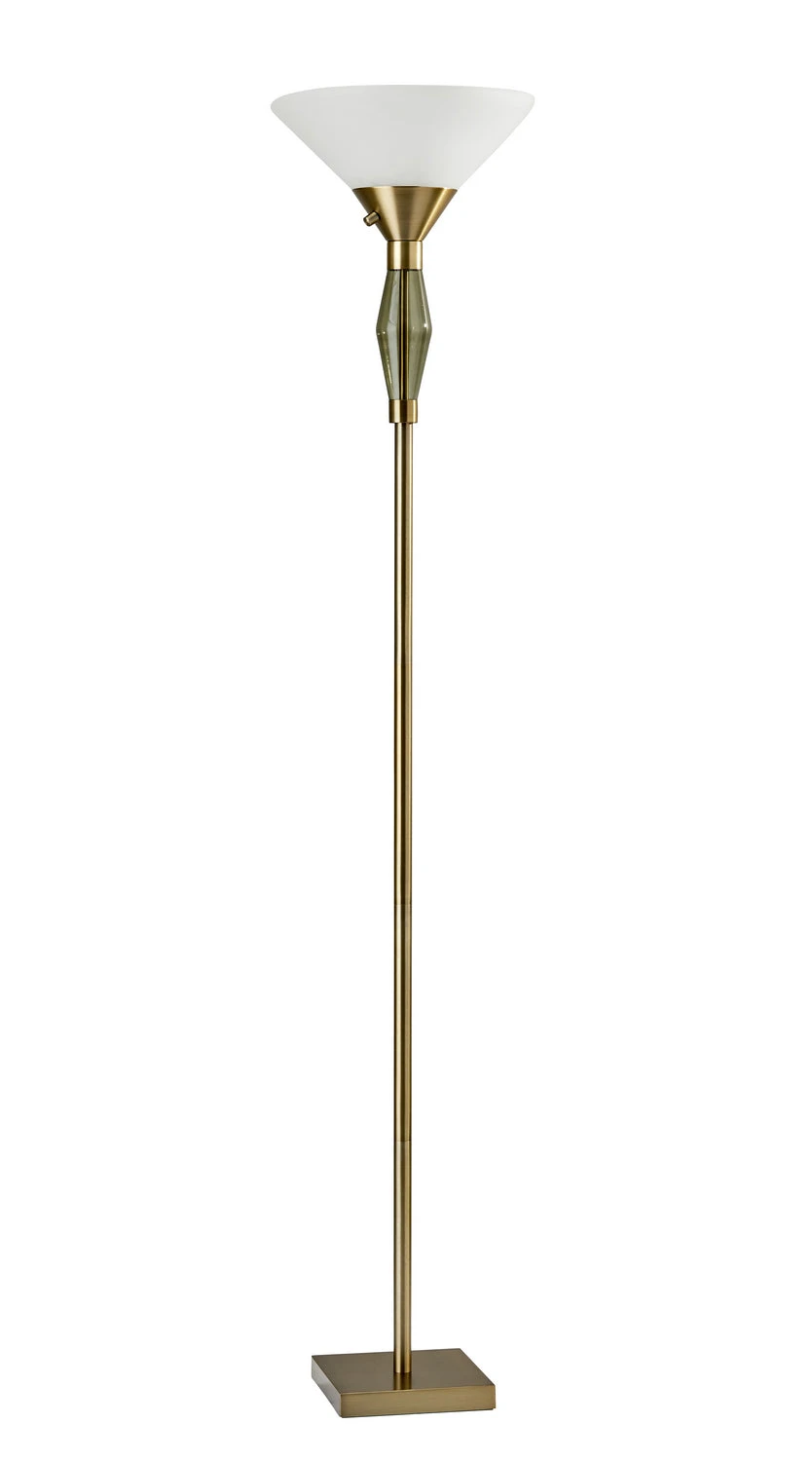 Murphy 2-Light Torchiere In Antique Brass 3 Murphy 2-Light Torchiere In Antique Brass