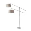 Manhattan 2-Light Floor Lamp In Brushed Steel 2 Manhattan 2-Light Floor Lamp In Brushed Steel -Adesso 981094