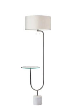 Sloan 2-Light Floor Lamp In White Marble