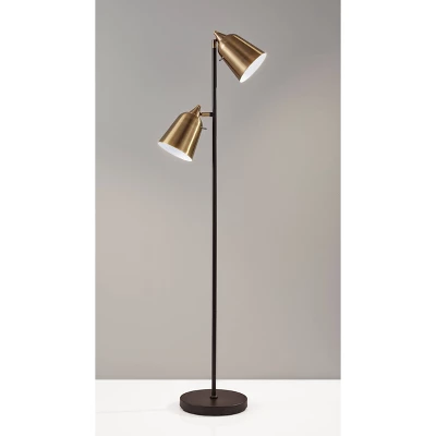 57.5" Malcolm Floor Lamp Black - Adesso 3 57.5" Malcolm Floor Lamp Black - Adesso