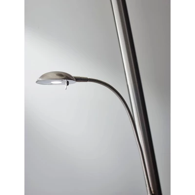 72" Stellar Combo Torchiere Steel (Includes LED Light Bulb) - Adesso 4 72" Stellar Combo Torchiere Steel (Includes LED Light Bulb) - Adesso - Image 2