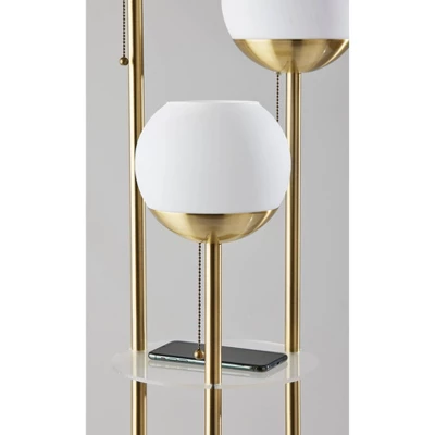 Bianca Shelf Floor Lamp Antique Brass - Adesso 7 Bianca Shelf Floor Lamp Antique Brass - Adesso - Image 5