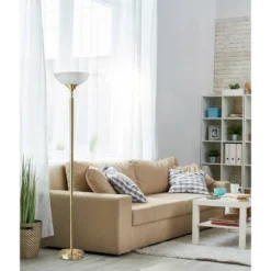 Metropolis Torchiere Antique Brass - Adesso