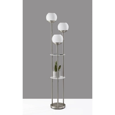 Bianca Shelf Floor Lamp Brushed Steel - Adesso 8 Bianca Shelf Floor Lamp Brushed Steel - Adesso - Image 6