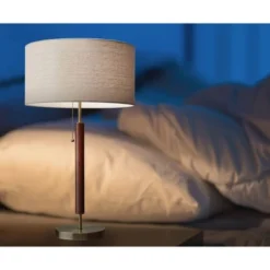 26.25" Hamilton Table Lamp Walnut - Adesso