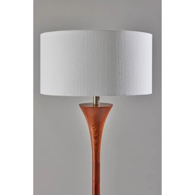 Rebecca Floor Lamp Walnut Rubberwood With Antique Brass Accent - Adesso 6 Rebecca Floor Lamp Walnut Rubberwood With Antique Brass Accent - Adesso - Image 4