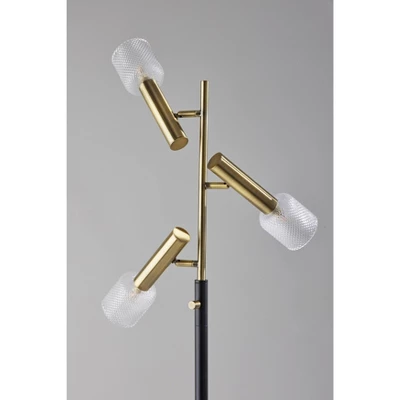 Melvin Antique Brass Floor Lamp (Includes LED Light Bulb) Black - Adesso 4 Melvin Antique Brass Floor Lamp (Includes LED Light Bulb) Black - Adesso - Image 2