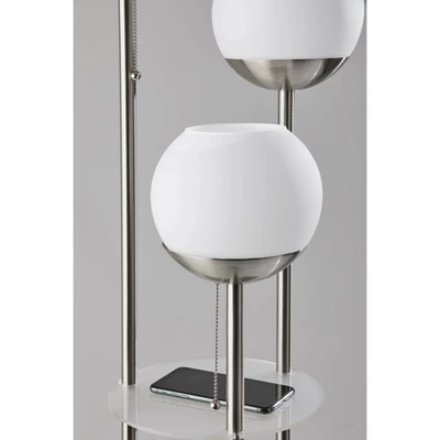 Bianca Shelf Floor Lamp Brushed Steel - Adesso 4 Bianca Shelf Floor Lamp Brushed Steel - Adesso - Image 2