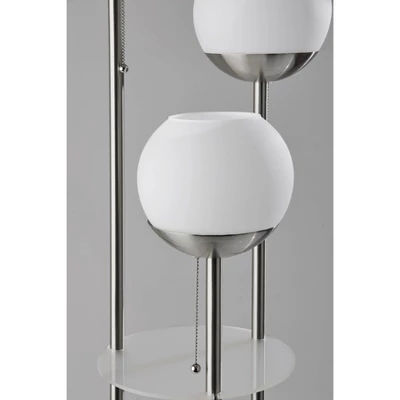 Bianca Shelf Floor Lamp Brushed Steel - Adesso 5 Bianca Shelf Floor Lamp Brushed Steel - Adesso - Image 3