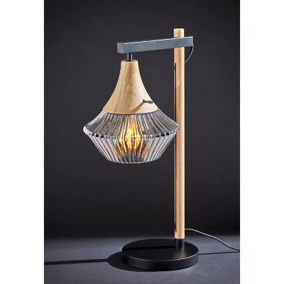 Elsie Natural Wood Table Lamp Black - Adesso 3 Elsie Natural Wood Table Lamp Black - Adesso