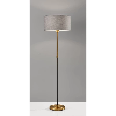59" 3-way Bergen Floor Lamp Black - Adesso 3 59" 3-way Bergen Floor Lamp Black - Adesso