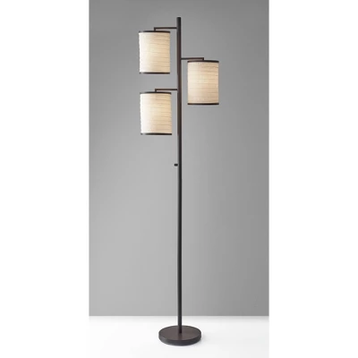 74" Bellows Tree Lamp Brown - Adesso 3 74" Bellows Tree Lamp Brown - Adesso