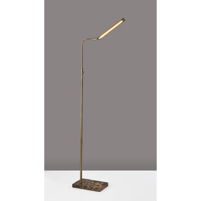 Reader Floor Lamp (Includes LED Light Bulb) Antique Brass - Adesso 4 Reader Floor Lamp (Includes LED Light Bulb) Antique Brass - Adesso - Image 2