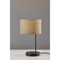 19.5" Oliver Charge Table Lamp Black - Adesso