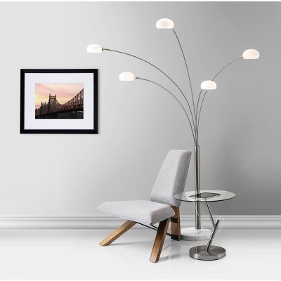 86" Luna Arc Lamp (Includes Light Bulb) Silver - Adesso 5 86" Luna Arc Lamp (Includes Light Bulb) Silver - Adesso - Image 3