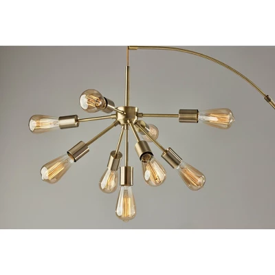 Sputnik Arc Floor Lamp Antique Brass (Includes Light Bulb) - Adesso 3 Sputnik Arc Floor Lamp Antique Brass (Includes Light Bulb) - Adesso