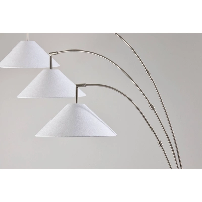 Braxton 3 Arm Arc Lamp Brushed Steel - Adesso 5 Braxton 3 Arm Arc Lamp Brushed Steel - Adesso - Image 3