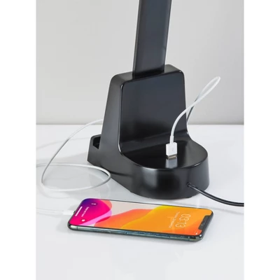 Cody LED Wireless Charging Desk Lamp With Smart Switch (Includes LED Light Bulb) Matte Black - Adesso 5 Cody LED Wireless Charging Desk Lamp With Smart Switch (Includes LED Light Bulb) Matte Black - Adesso - Image 3
