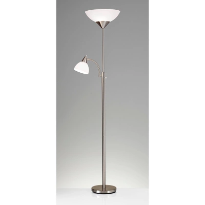 71" Piedmont Combo Floor Lamp Steel - Adesso 3 71" Piedmont Combo Floor Lamp Steel - Adesso