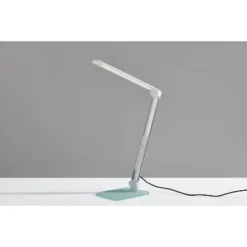 16.75" X 24" Douglas Multi-Function Desk Lamp (Includes LED Light Bulb) Silver - Adesso
