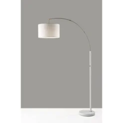Preston Arc Lamp Brushed Steel White - Adesso 7 Preston Arc Lamp Brushed Steel White - Adesso -Adesso GUEST 38da2b06 21c1 4871 9a26 4d76f7d0913a