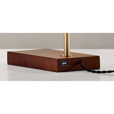 LED Barrett Desk Lamp Walnut/Brass (Includes LED Light Bulb) - Adesso 7 LED Barrett Desk Lamp Walnut/Brass (Includes LED Light Bulb) - Adesso - Image 5