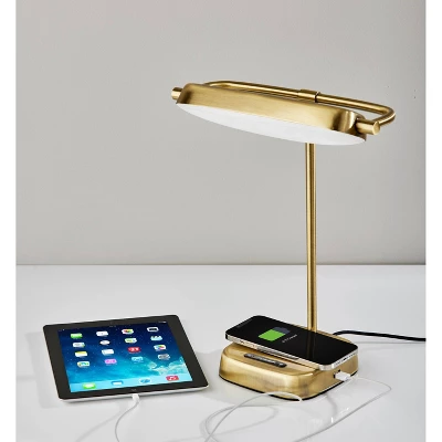 Radley Charge Desk Lamp With Smart Switch Antique Brass (Includes LED Light Bulb) - Adesso 6 Radley Charge Desk Lamp With Smart Switch Antique Brass (Includes LED Light Bulb) - Adesso - Image 4