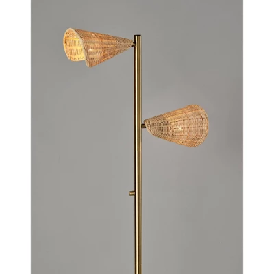 Cove Tree Floor Lamp Antique Brass - Adesso 5 Cove Tree Floor Lamp Antique Brass - Adesso - Image 3