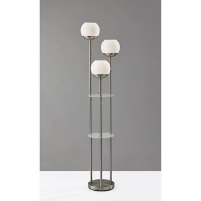 Bianca Shelf Floor Lamp Brushed Steel - Adesso 9 Bianca Shelf Floor Lamp Brushed Steel - Adesso - Image 7