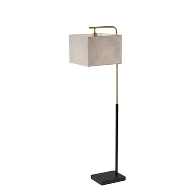 Flora Antique Brass Floor Lamp Black - Adesso 3 Flora Antique Brass Floor Lamp Black - Adesso