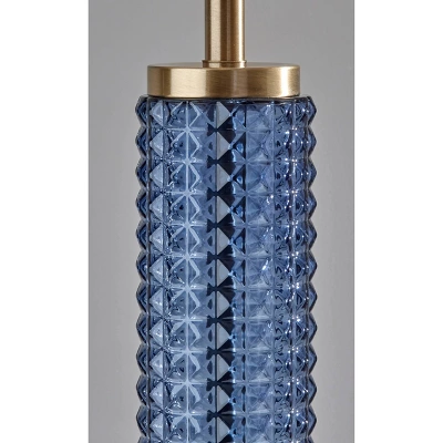 Glass Delilah Floor Lamp Antique Brass/Blue - Adesso 7 Glass Delilah Floor Lamp Antique Brass/Blue - Adesso - Image 5