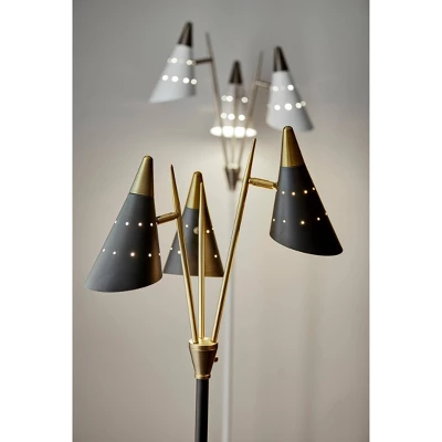 66" Nadine 3-Arm Floor Lamp Black - Adesso 4 66" Nadine 3-Arm Floor Lamp Black - Adesso - Image 2