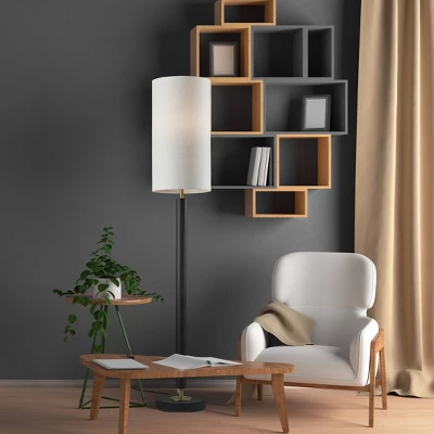 Hollywood Floor Lamp Black/Brass - Adesso 3 Hollywood Floor Lamp Black/Brass - Adesso