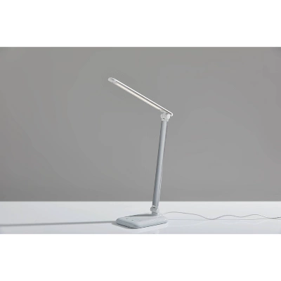 16.25" Lennox Multi-Function Desk Lamp (Includes LED Light Bulb) White - Adesso 3 16.25" Lennox Multi-Function Desk Lamp (Includes LED Light Bulb) White - Adesso