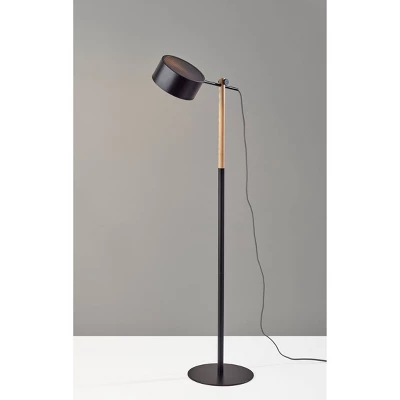 Dylan Floor Lamp Natural Wood/Black - Adesso 5 Dylan Floor Lamp Natural Wood/Black - Adesso - Image 3