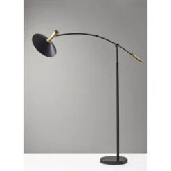 Adesso 39 Bradley Arc Lamp With Smart Switch Black (Includes LED Light Bulb) - Adesso