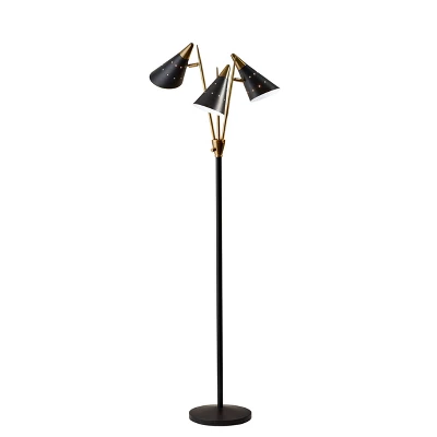 66" Nadine 3-Arm Floor Lamp Black - Adesso 6 66" Nadine 3-Arm Floor Lamp Black - Adesso - Image 4