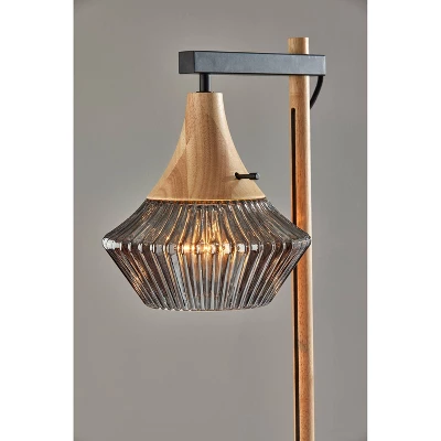 Elsie Natural Wood Floor Lamp Black - Adesso 4 Elsie Natural Wood Floor Lamp Black - Adesso - Image 2