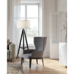 Warren Shelf Floor Lamp Black - Adesso