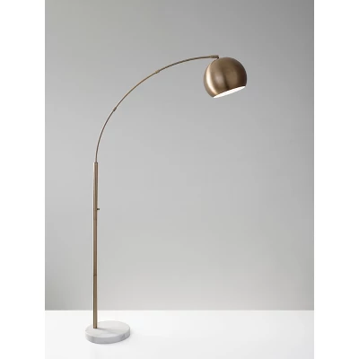 78" Astoria Arc Lamp Antique Brass - Adesso 4 78" Astoria Arc Lamp Antique Brass - Adesso - Image 2