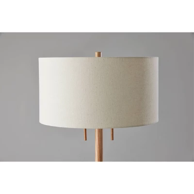 Madeline Floor Lamp Natural Rubberwood Antique Brass - Adesso 4 Madeline Floor Lamp Natural Rubberwood Antique Brass - Adesso - Image 2