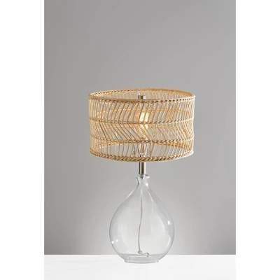 Cuba Teardrop Table Lamp (Includes Light Bulb) Clear/Natural - Adesso 3 Cuba Teardrop Table Lamp (Includes Light Bulb) Clear/Natural - Adesso