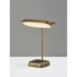Radley Charge Desk Lamp With Smart Switch Antique Brass (Includes LED Light Bulb) - Adesso